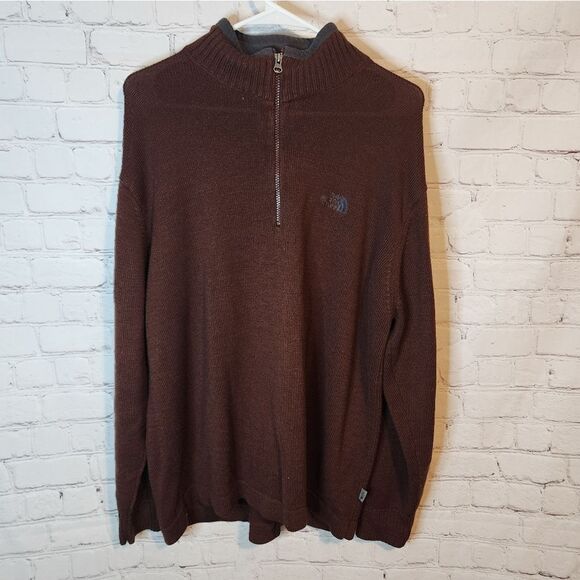 Mens NorthFace "Wool Mixed" turtleneck zip-up sweater, size XL - Picture 1 of 4